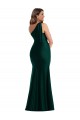 Outlet Silky Satin One Shoulder Sleeveless Ever Green Long Plus Size Formal Evening Dress