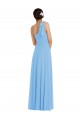 Outlet Soft Chiffon One Shoulder Sleeveless Long Semi Formal Evening Dress