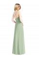Outlet Chiffon Spaghetti Straps Sleeveless Open Back Long Evening Dress