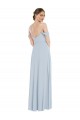Outlet Soft Chiffon Off the Shoulder Flounce Sleeves Long Semi Formal Evening Dress