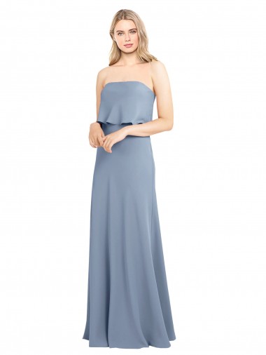 Outlet Stretch Crepe High Neck Sleeveless Long Formal Dress