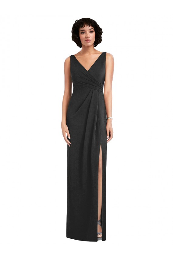 Outlet Spandex V-Neck Sleeveless V-Back Long Formal Evening Dress