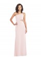 Outlet Stretch Crepe One Shoulder Sleeveless Pink Long Formal Evening Dress