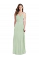 Outlet Soft Chiffon Spaghetti Straps Cold Shoulder Long Semi Formal Evening Dress